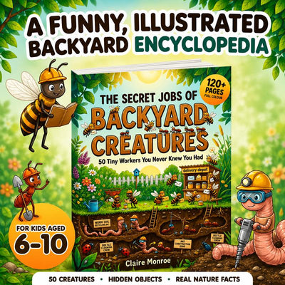 The Secret Jobs of Backyard Creatures by Claire Monroe – Full-Color Illustrated Nature Encyclopedia for Kids Ages 6–10